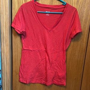 Mossimo Supply Co. Women's Red V-Neck Top